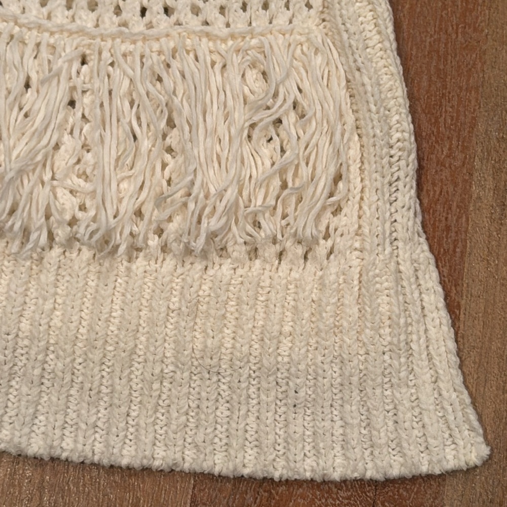 DKNY Crochet Fringe Sleeveless Festival Boho Sweater • Size Small - Picture 9 of 15